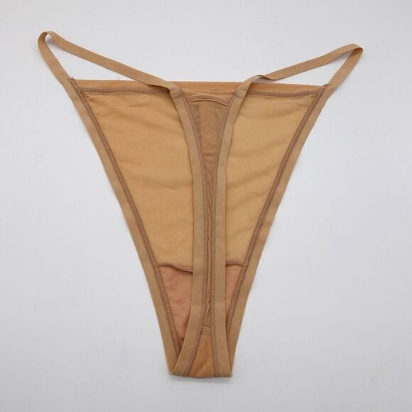 SKIMS Summer Mesh Stretch Mid Rise Thong Clay Size 4X - Picture 2 of 7